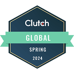 Badge for Clutch Global Spring 2024 award.