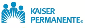 Kaiser Permanente logo featuring three stylized figures with rays extending below them.