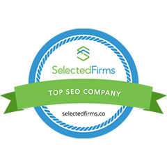 Badge from SelectedFirms recognizing the company as a Top SEO Company.